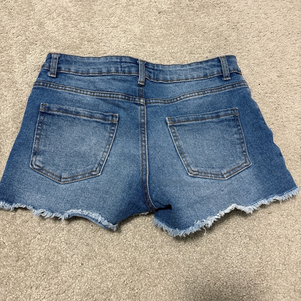 Primark Blue Jean Shorts Distressed Style